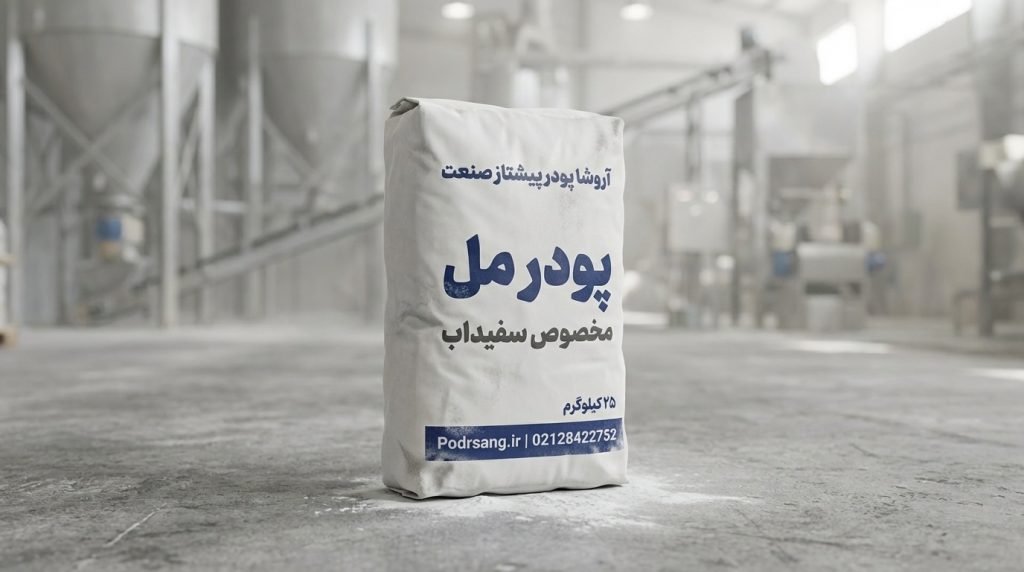 پودر مل مخصوص تولید سفیداب محصول خط تولید کارخانه آروشا پودر پیشتاز صنعت